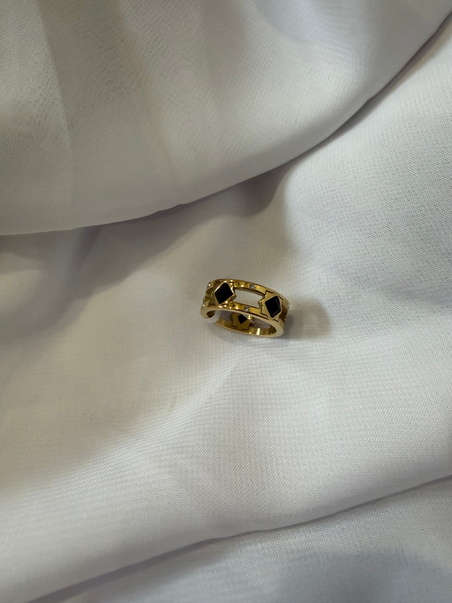 Bague diamant noir