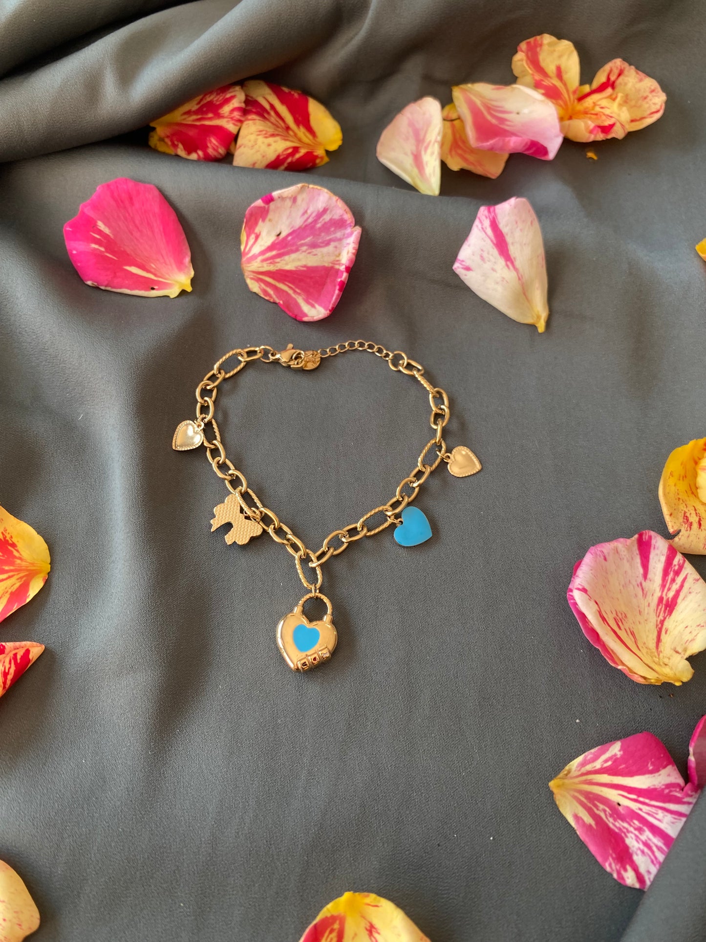 Bracelet cœur bleu