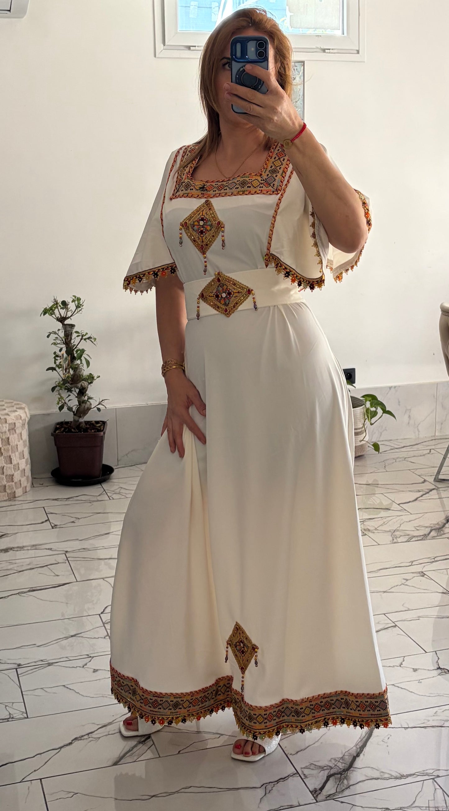 Robe kabyle moderne T36/48 beige