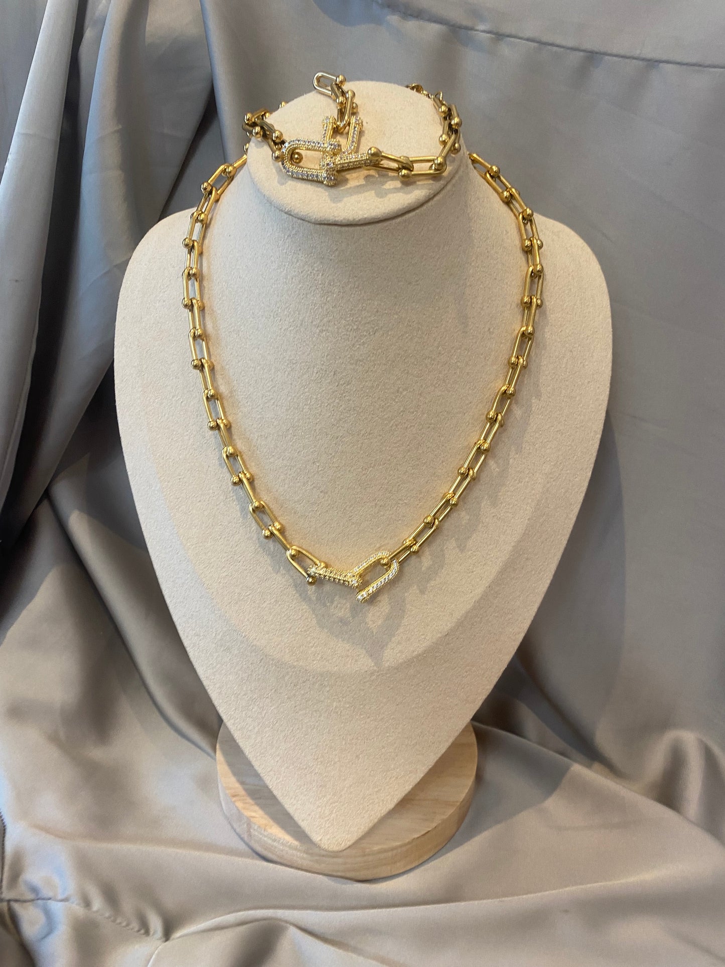 Parure Tiffany perles doré