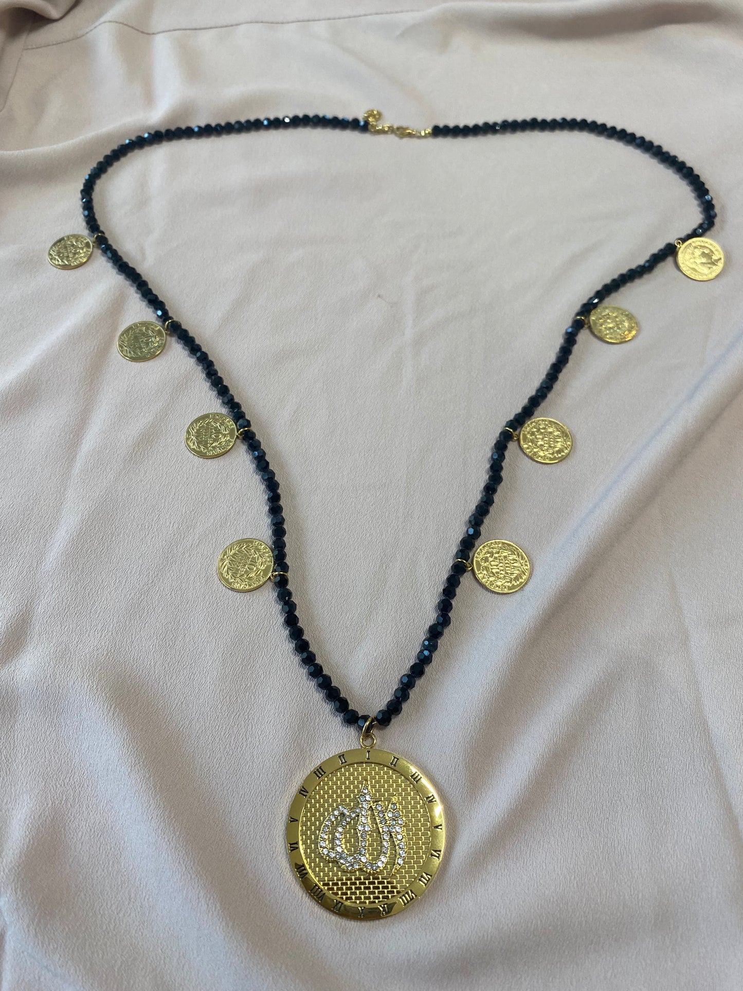 Sautoir Pièce louise et grand médaillon allah