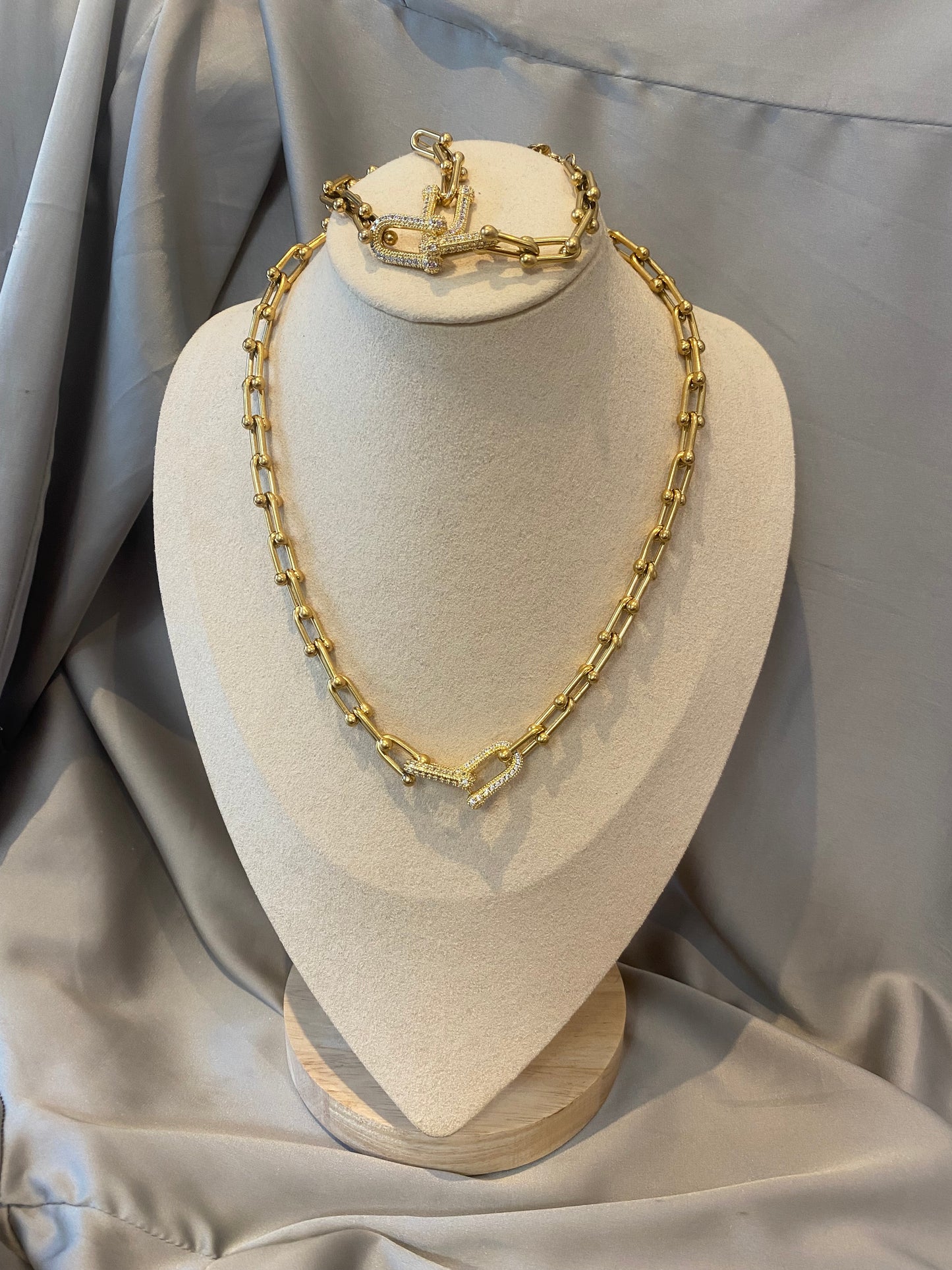 Parure Tiffany perles doré