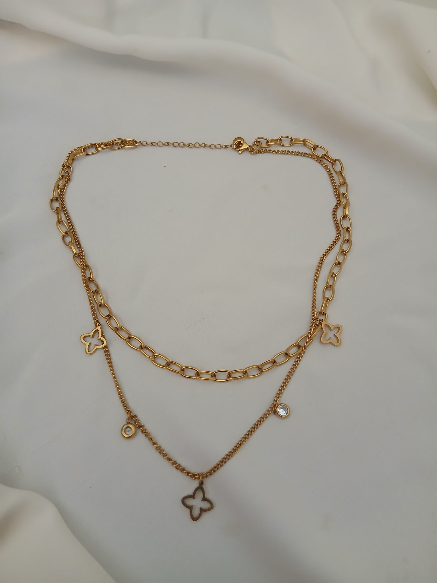 Double collier trèfle