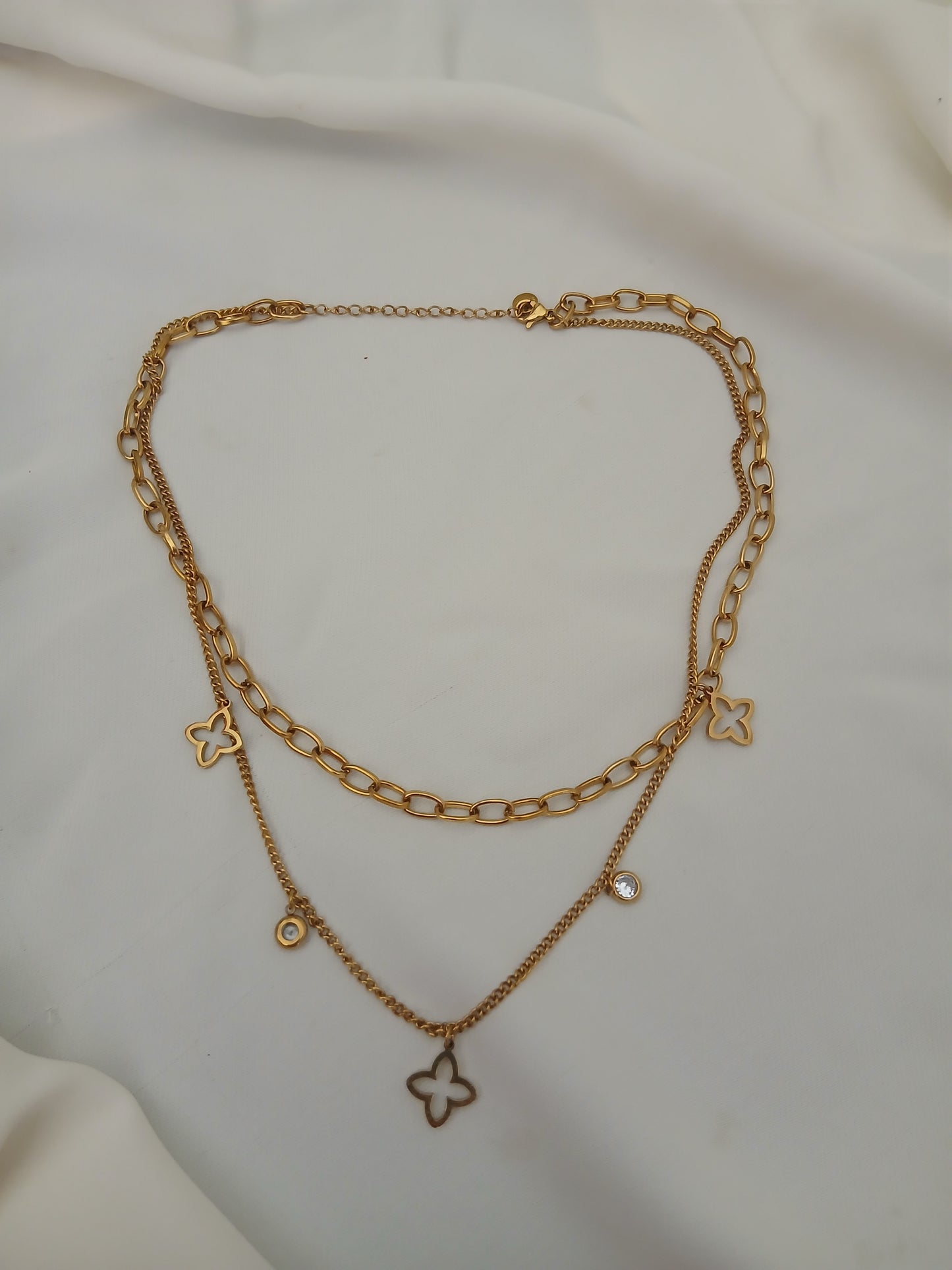Double collier trèfle