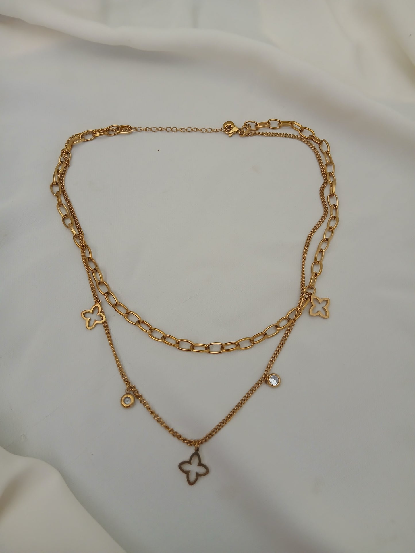 Double collier trèfle