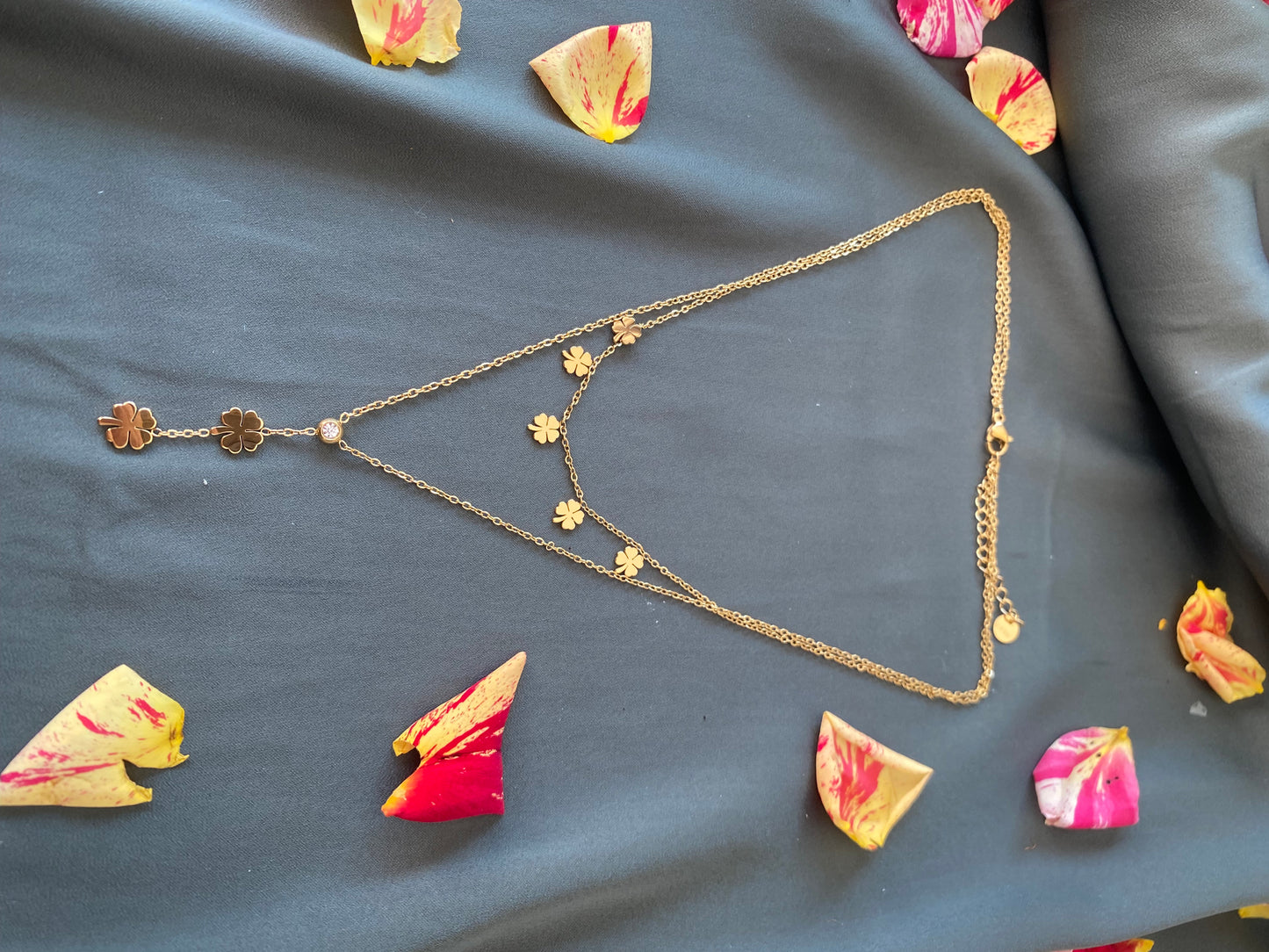 Collier double trèfle