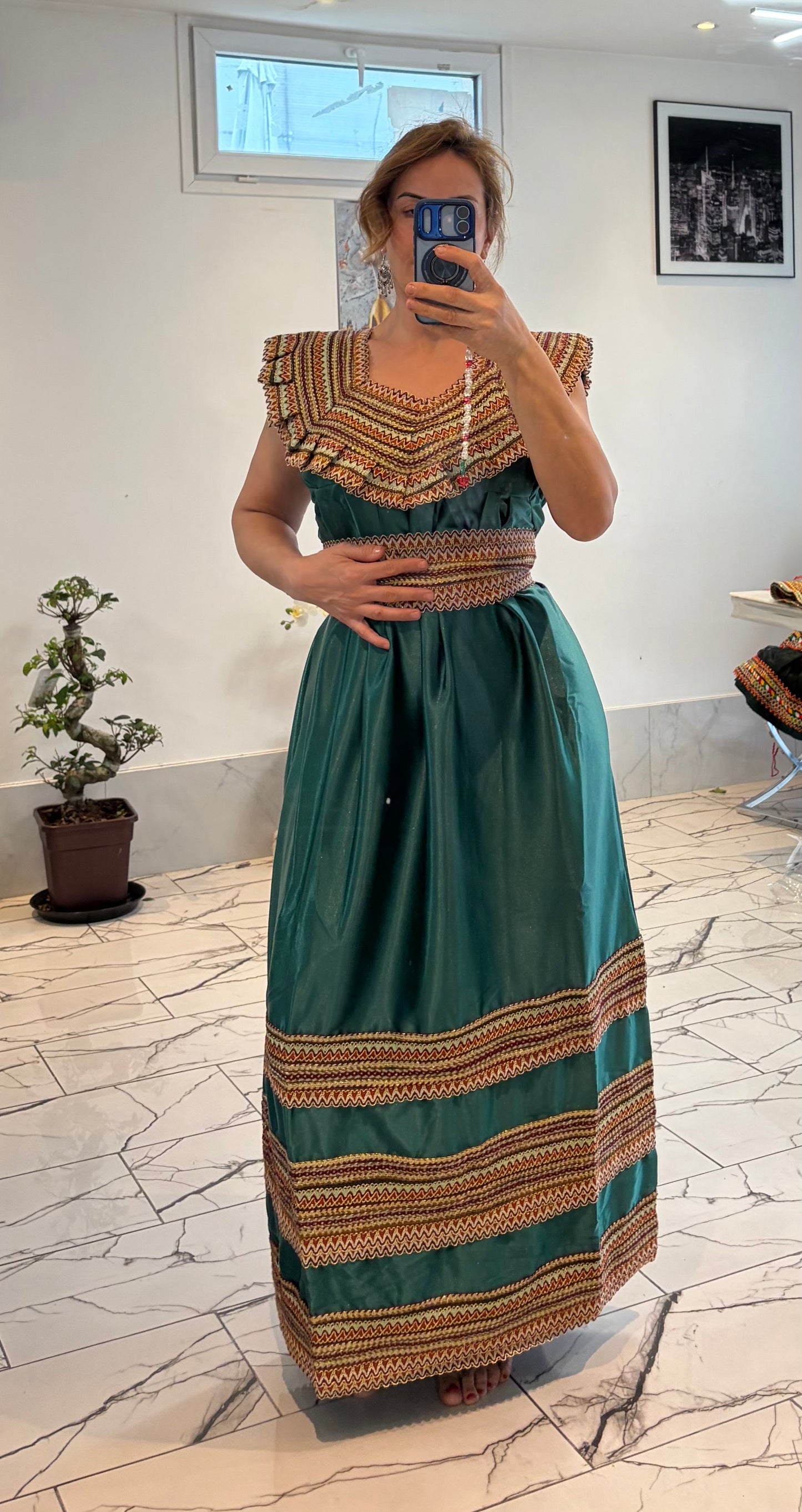 Robes vertes satin français 36/48