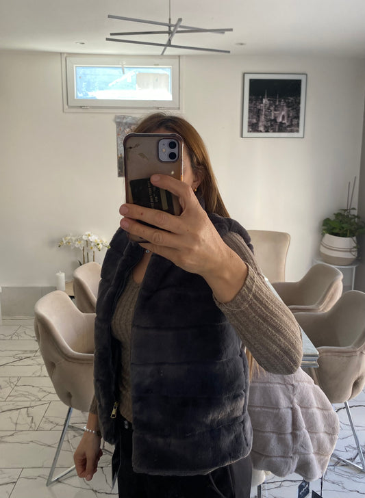 Doudoune sans manches gris