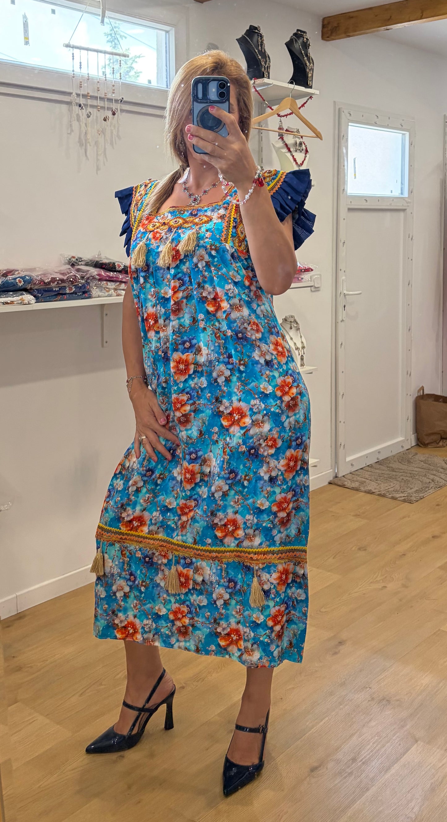 Robe midi bleu T36/46