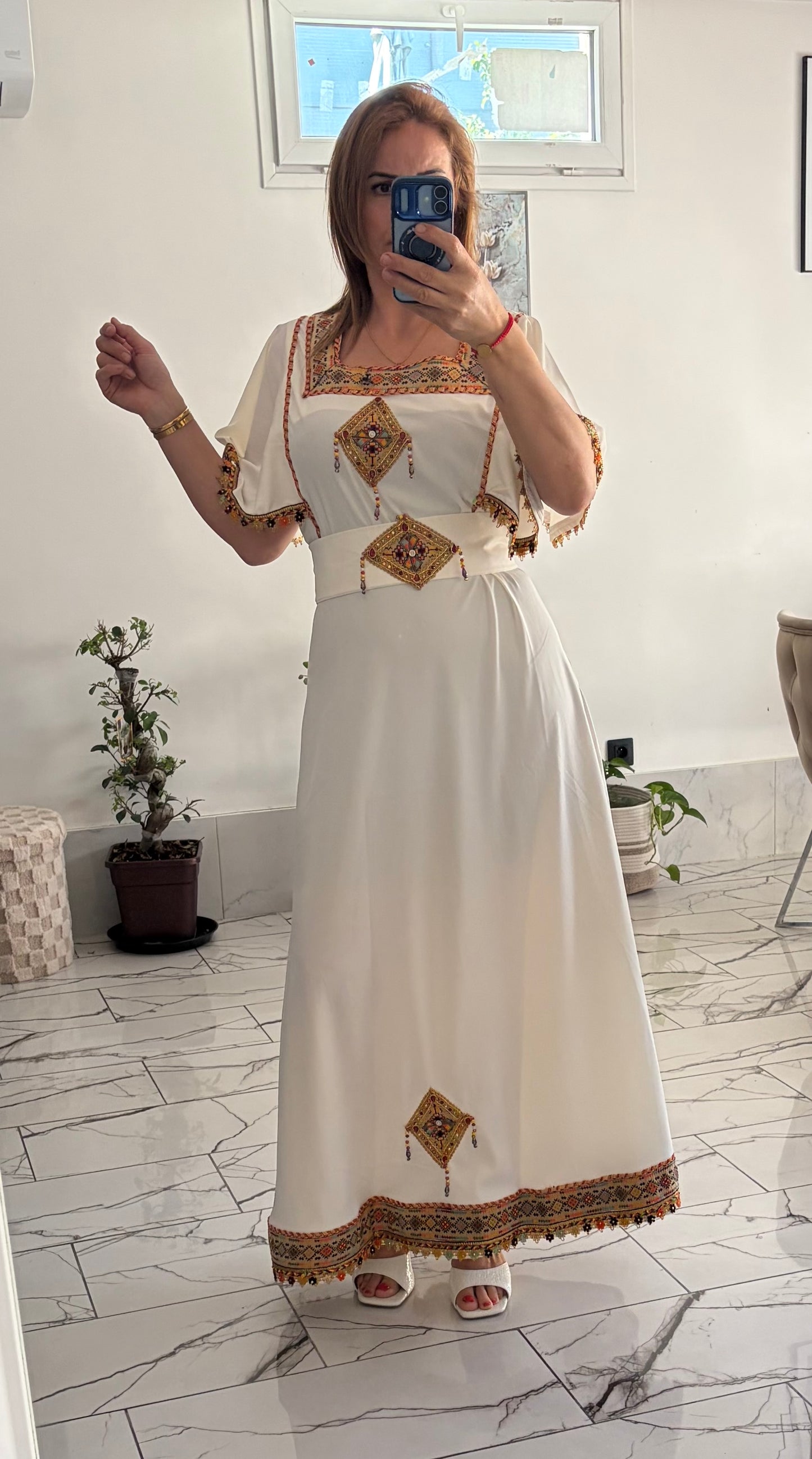 Robe kabyle moderne T36/48 beige