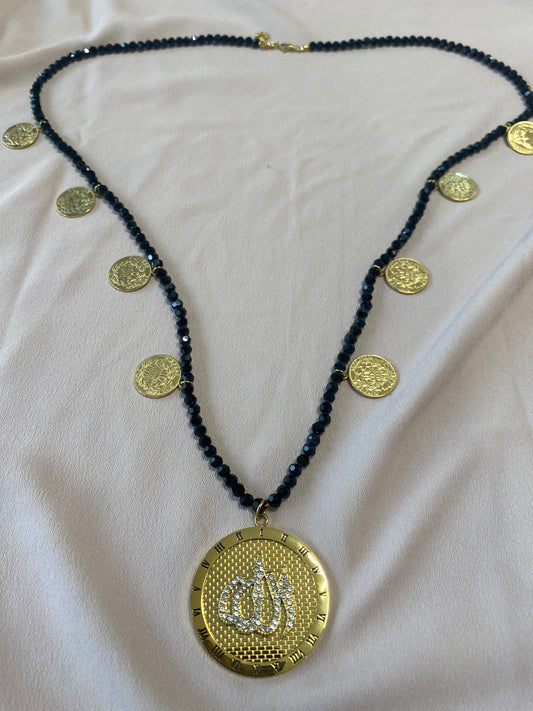 Sautoir Pièce louise et grand médaillon allah