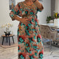 Robe 3D fleurs bleues