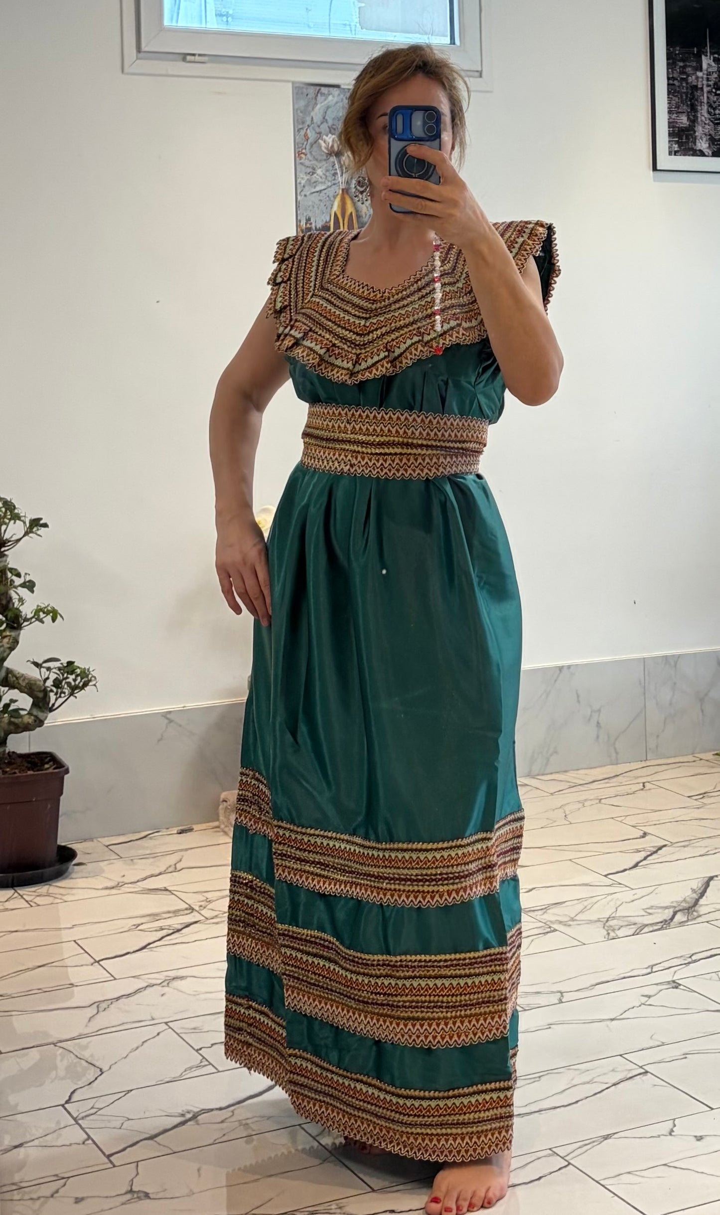 Robes vertes satin français 36/48