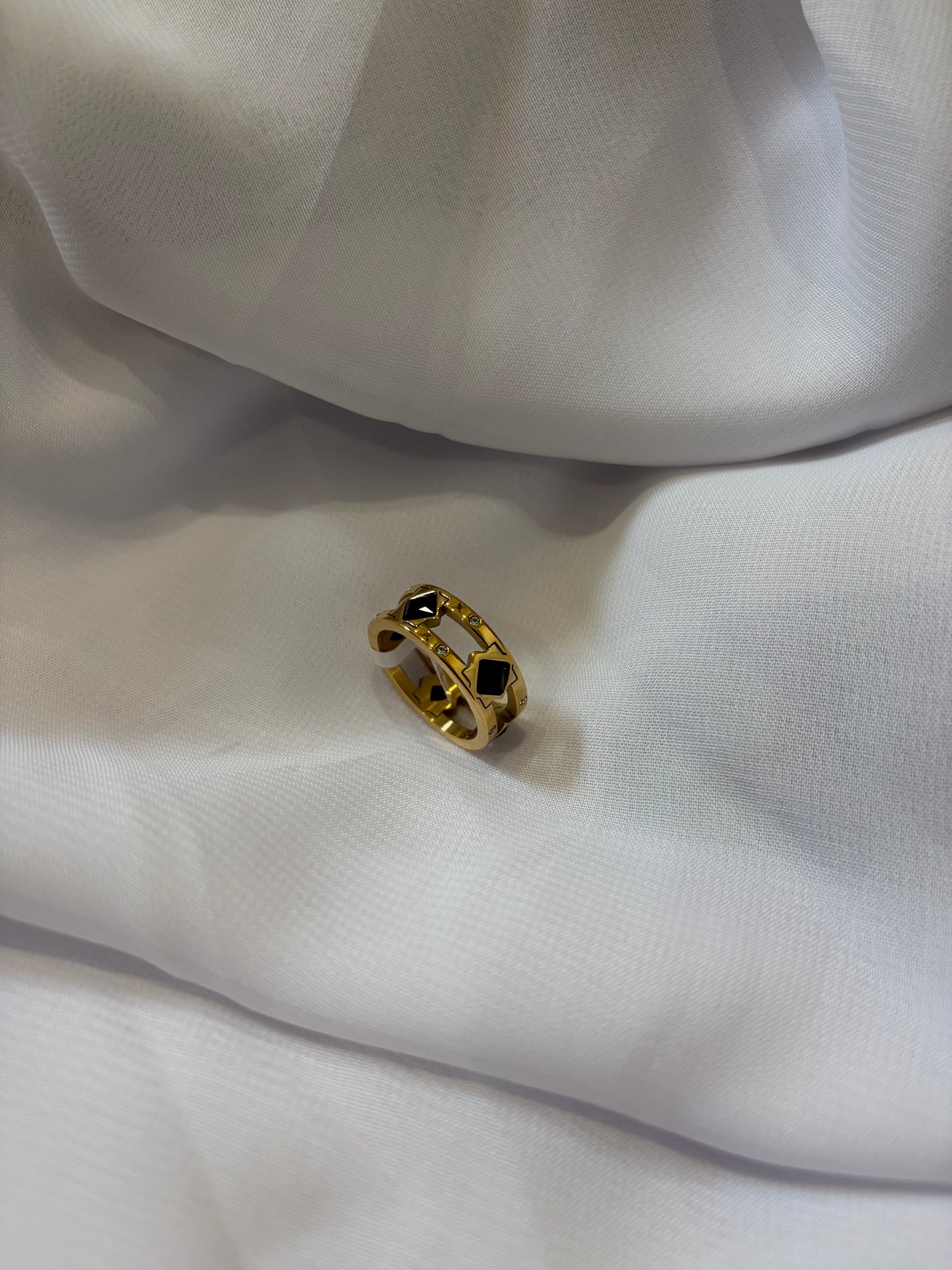 Bague diamant noir