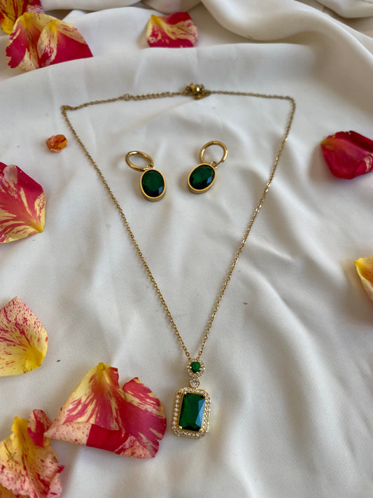 Ensemble perles vert