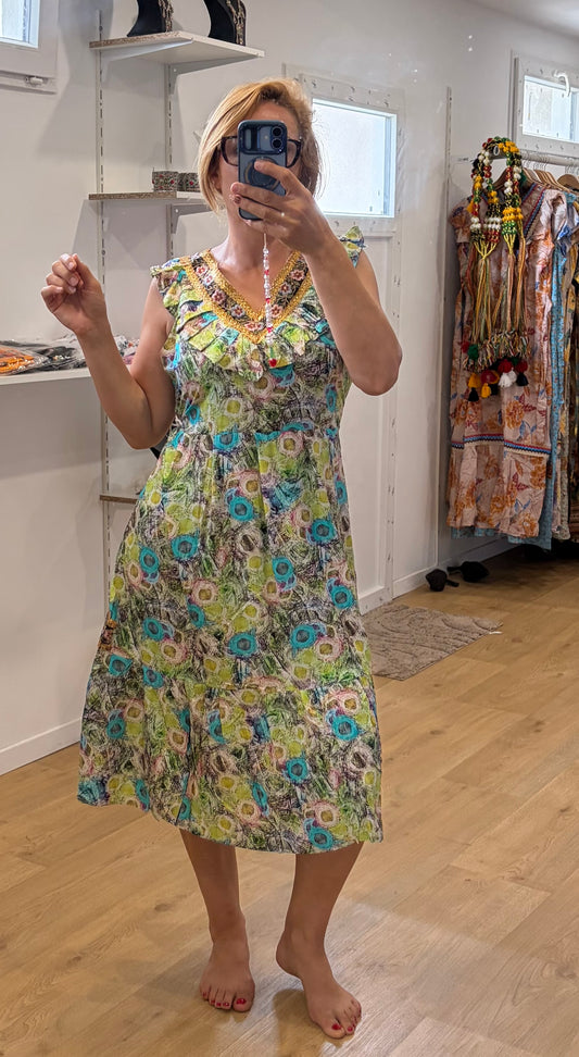 Robes midi fleurs