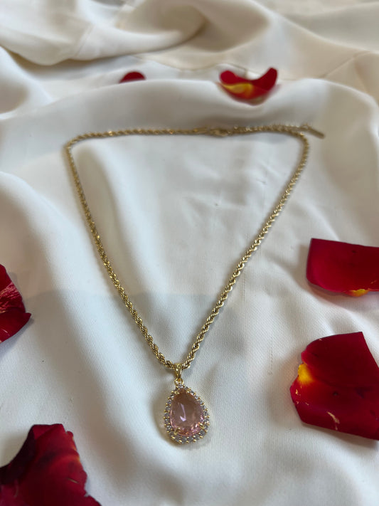 Collier perle rose