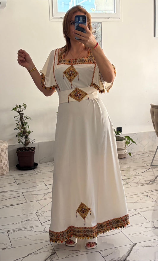 Robe kabyle moderne T36/48 beige