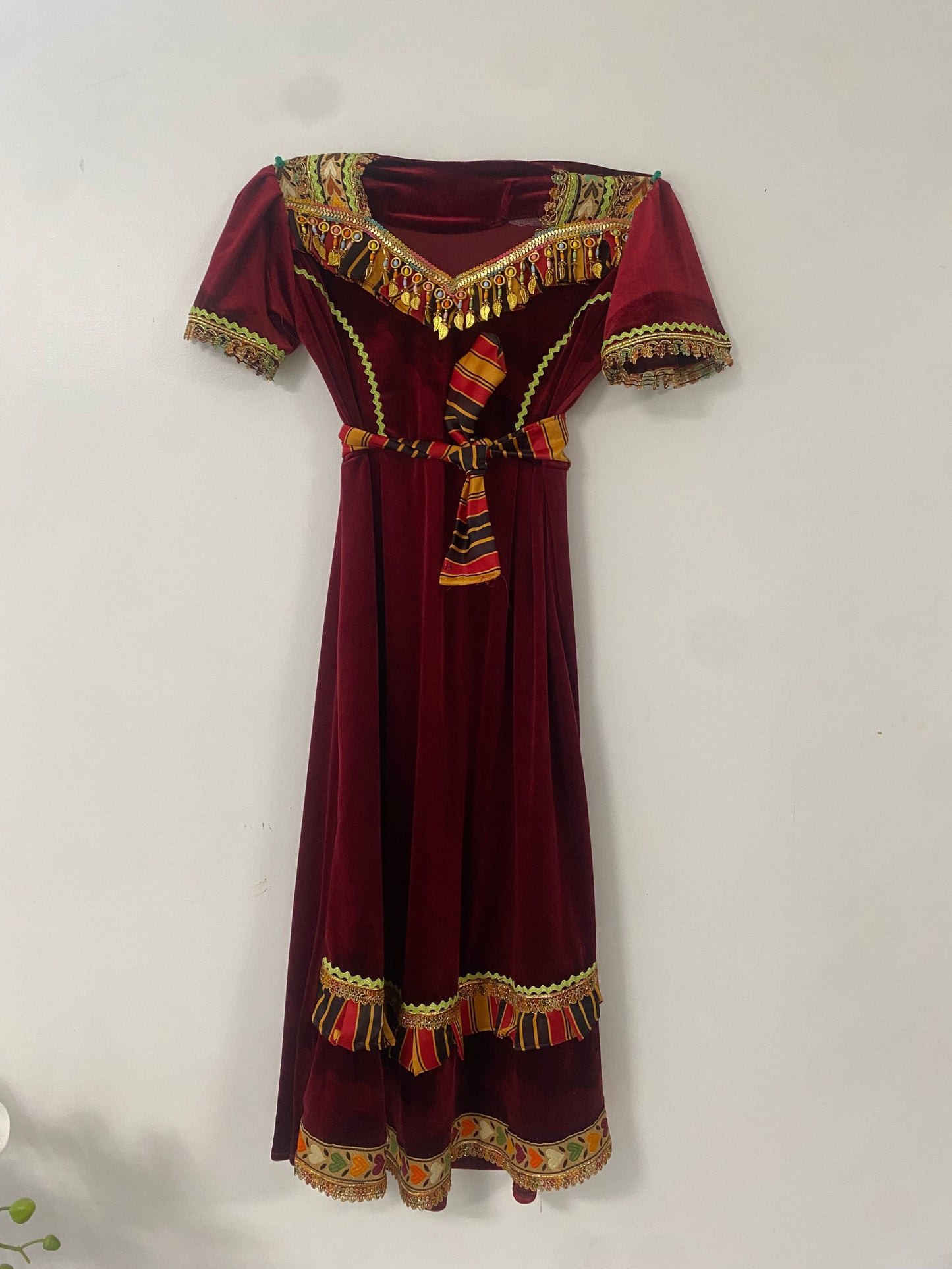 Robe velours fille bordeaux (9/10/11/12)