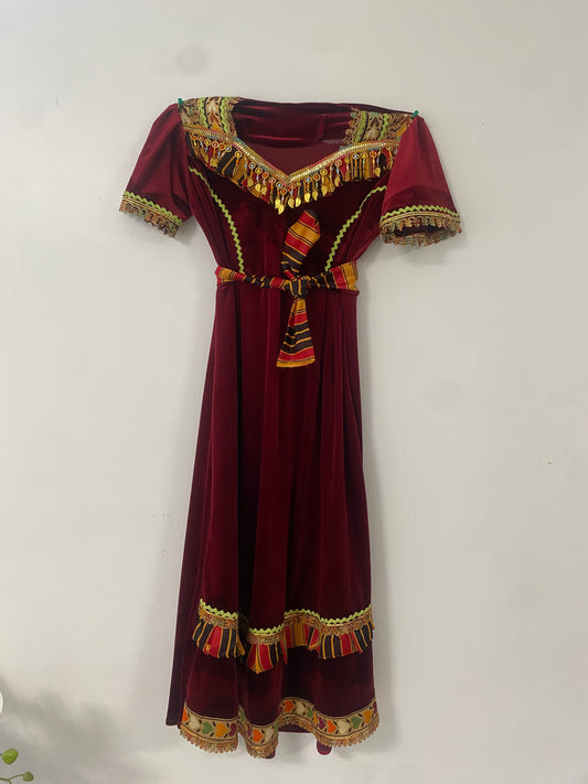 Robe velours fille bordeaux (9/10/11/12)
