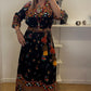 Robes chache hayette manches dentelle noir
