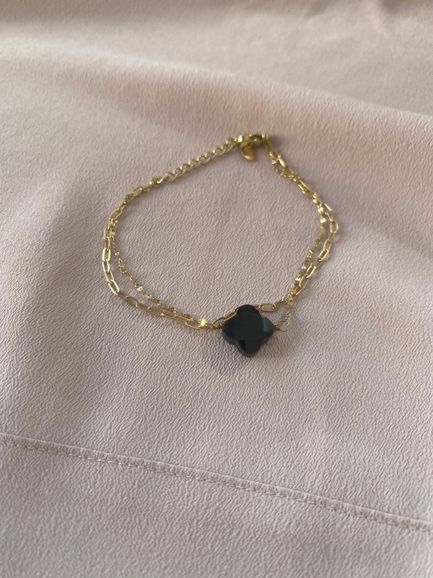 Bracelet trèfle noir