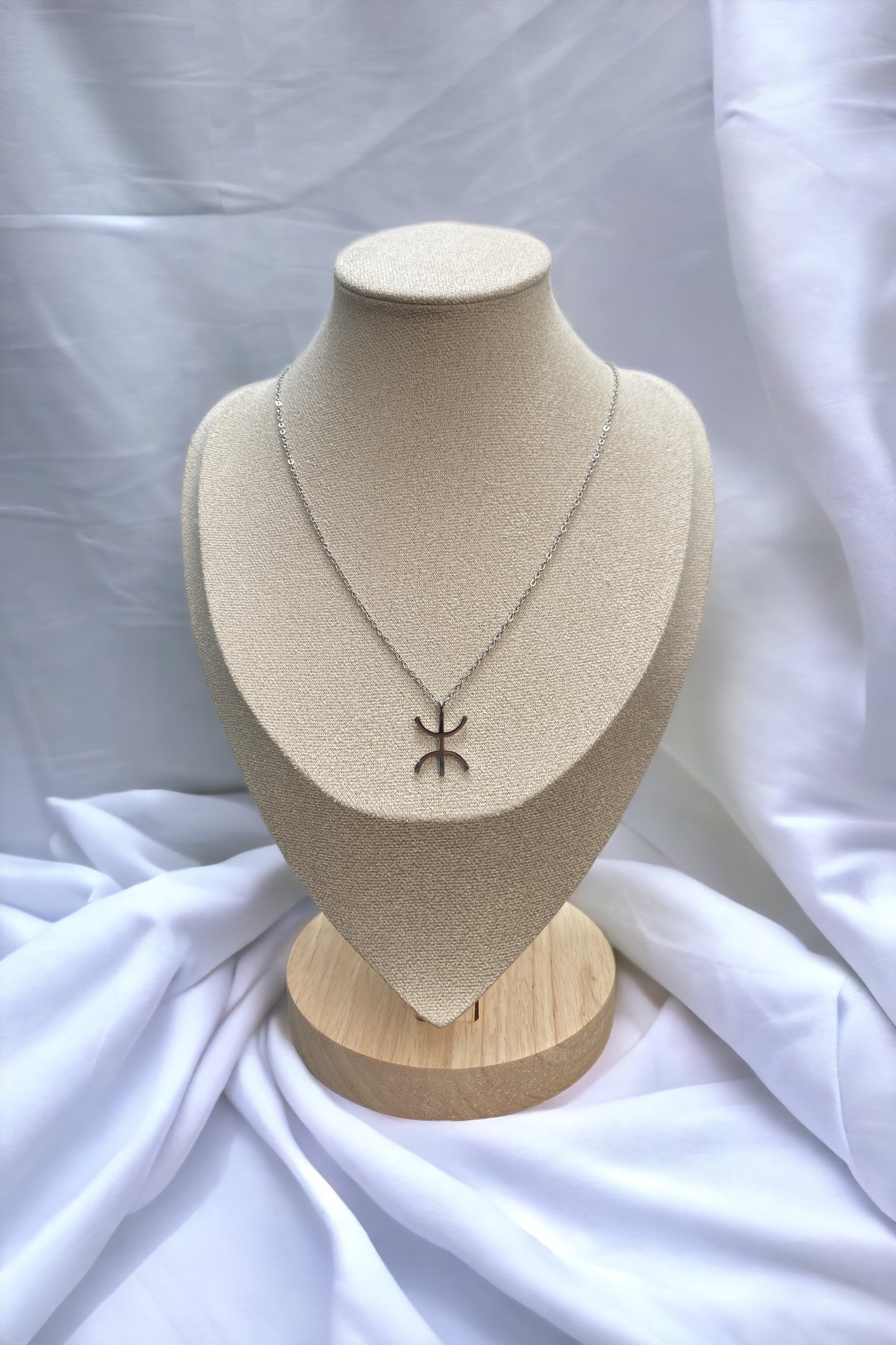 Collier homme signe amazigh argenté