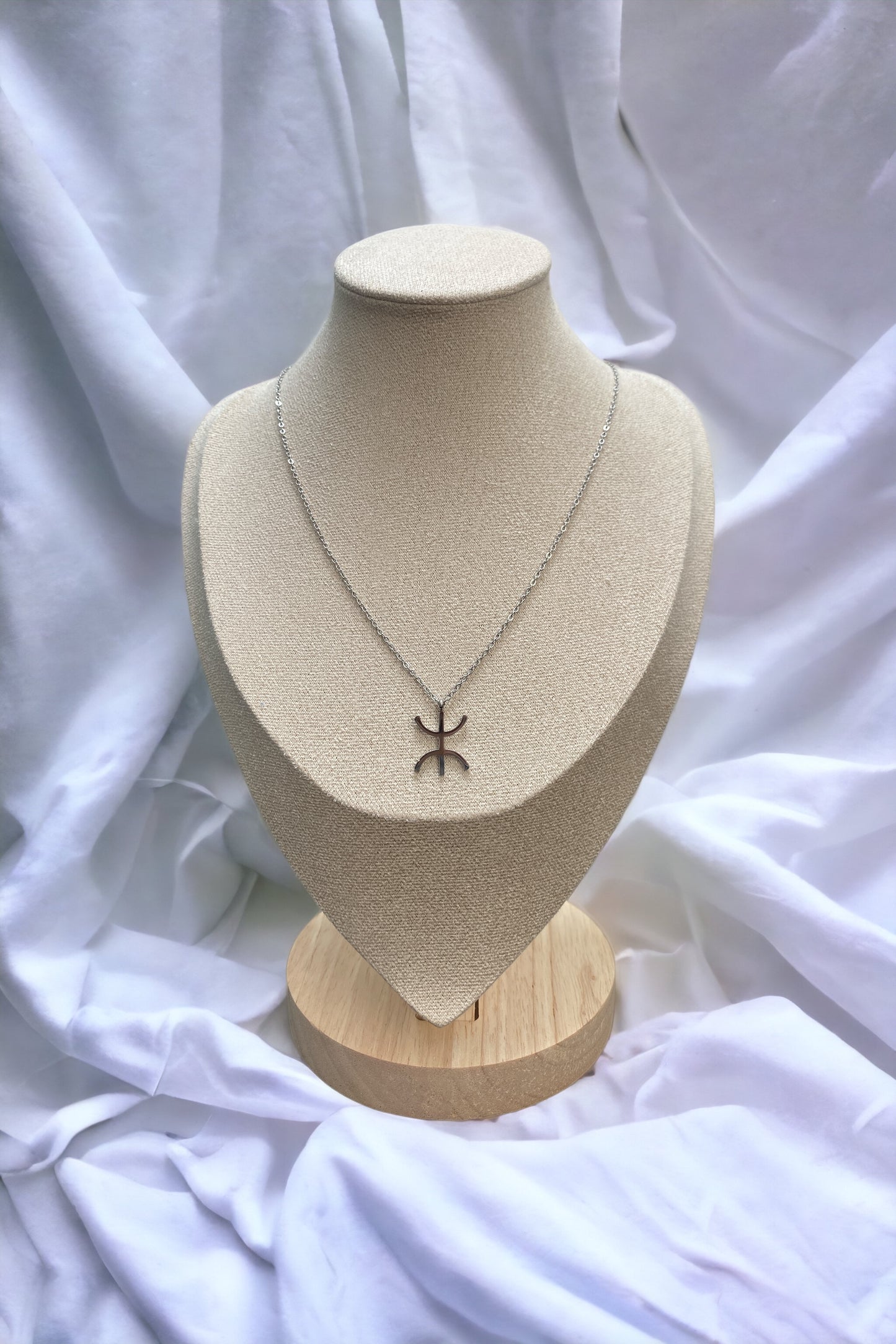 Collier homme signe amazigh argenté