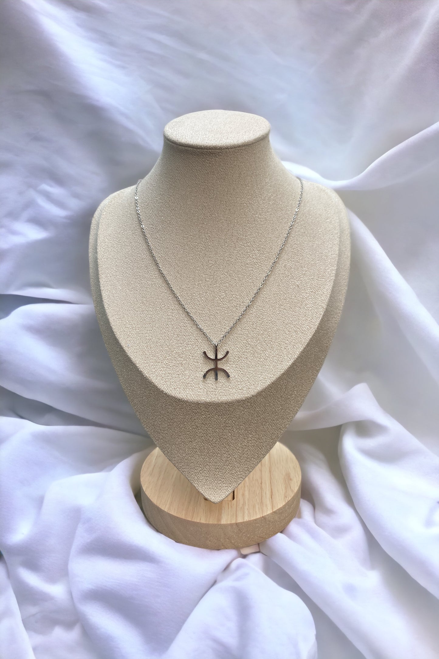 Collier homme signe amazigh argenté