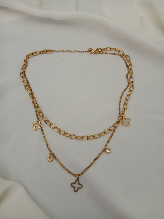 Double collier trèfle
