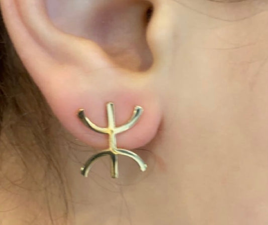 Boucle d’oreille amazigh dorée
